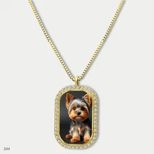 Gorgeous Cute Yorkie Yorkshire Terrier Dog Fashion Pendant Necklace Chain Printe