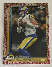 2025 Topps Chrome Matthew Stafford Football Leather Refractor #169 Rams MVP