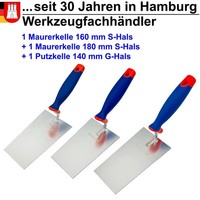 Maurerkelle 180+160Mm + Berner Putzkelle Set Edelstahl Gipskelle Spachtel Kelle