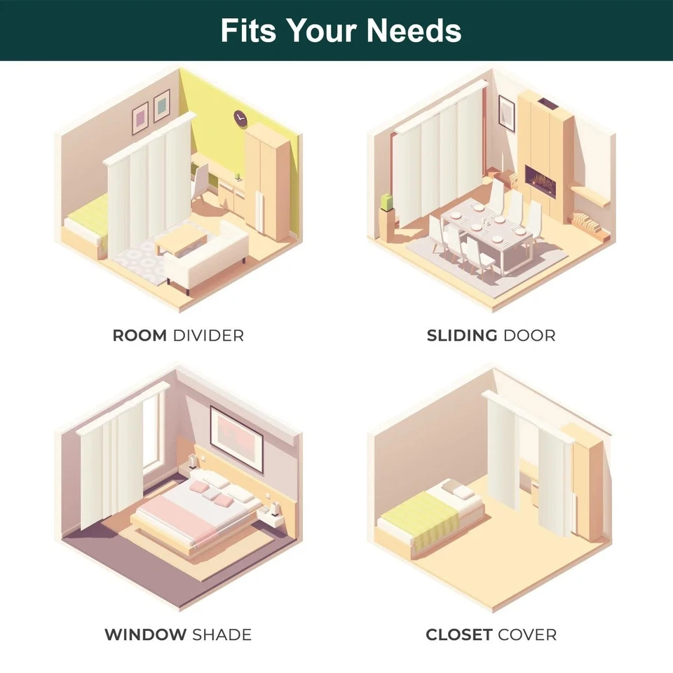 Tela textil natural de privacidad, persianas para puertas correderas, divisor de habitaciones, vertical azul... Foto 4 de 4