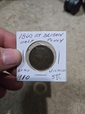1860 Great Britain Half Penny Coin