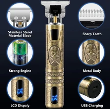 Men's Professional Hair Clipper - Cordless Beard Trimmer, Trim Your Own Hair