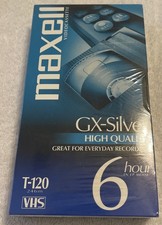 Maxell 214016 120 Minute Gx Silver Video Tape Brand New