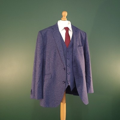 Brooks Taverner Herren Blazer & Weste 2 Teiler 46R Blau Strukturiert Brust