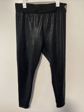 Harley Davidson Leggings Women  s Fleece Lined Black W/ Animal Skin Print Size L