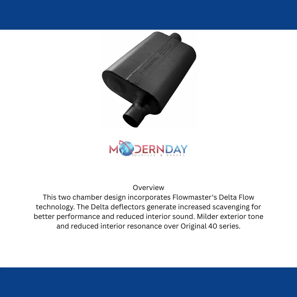 Flowmaster 40 Series Delta Flow Chambered Muffler 942041 - Image 4 of 4