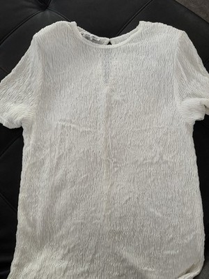 Women s Size L Gloria Lance White Textured Blouse
