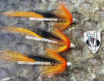 3 V Fly 1.5 Inch Silver Cascade Conehead Salmon Tube Flies with 3 HD V1 Hooks