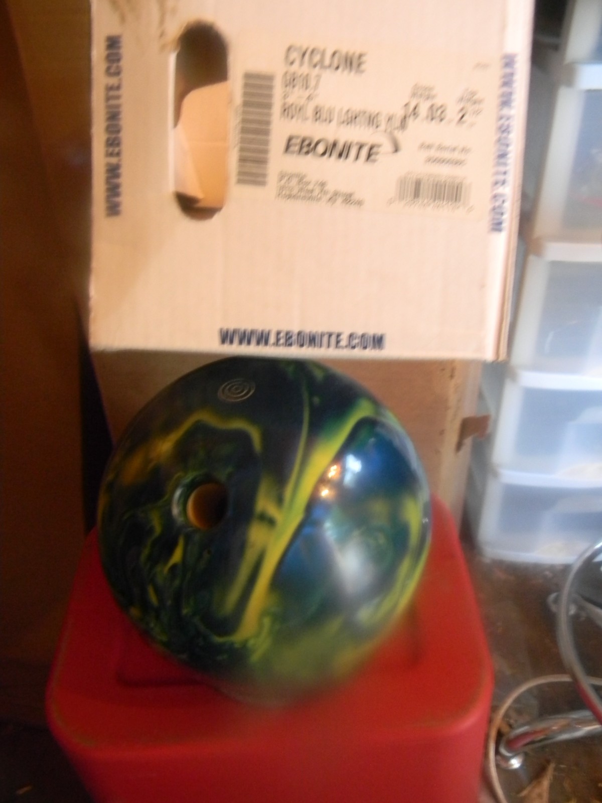 EBONITE CYCLONE Royal Blue Lightning Bowling Ball 14 lbs EUC