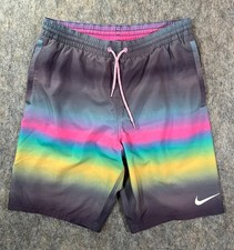 Men s Nike Swim Trunks / Size Small / Gradient Rainbow Pattern Swoosh Shorts