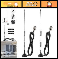 2pcs Magnetic Base VHF UHF Ham Radio Antenna BNC Male for Police Scanner  More