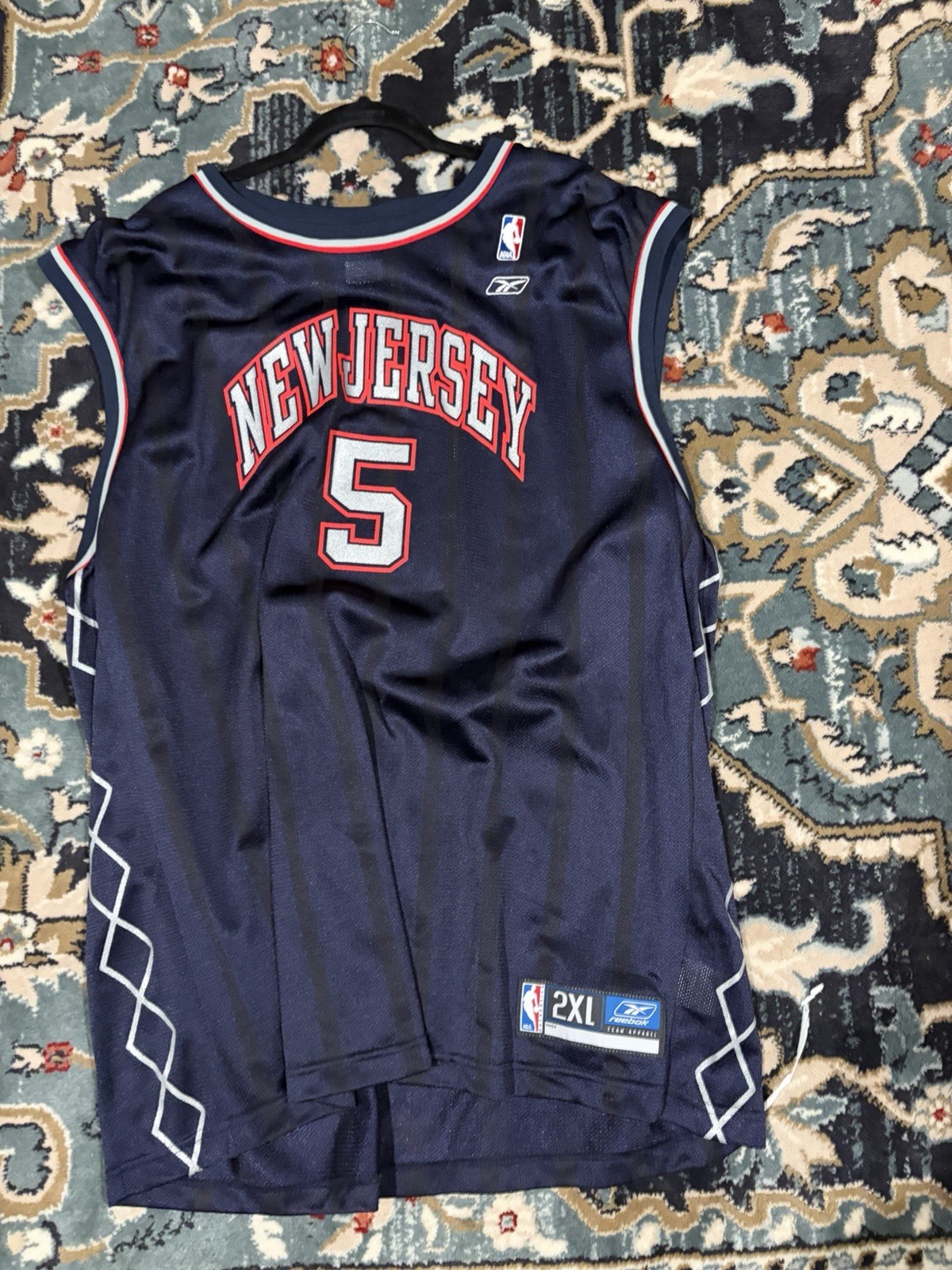 Reebok New Jersey Nets Jason Kidd #5 NBA Jersey 2XL Navy