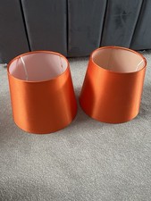 Two Small Orange Lampshades For Table Lamp