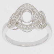 925 Sterling Silver Semi Mount Ring Setting Oval 7x5mm Blank Ring