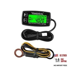 Tach Hour Meter Engine Temperature Gauge,Tachometer,RPM/Temp Alert Plastic
