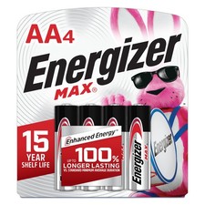 Energizer AA Batteries, MAX Double AA Battery Alkaline, 4 Count