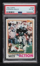 1982 Topps In Action Everson Walls #328 PSA 6 0nr3