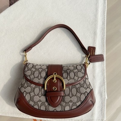 COACH Soho Bag Signature Jacquard Shoulder Bag CJ814 Brown Outlet