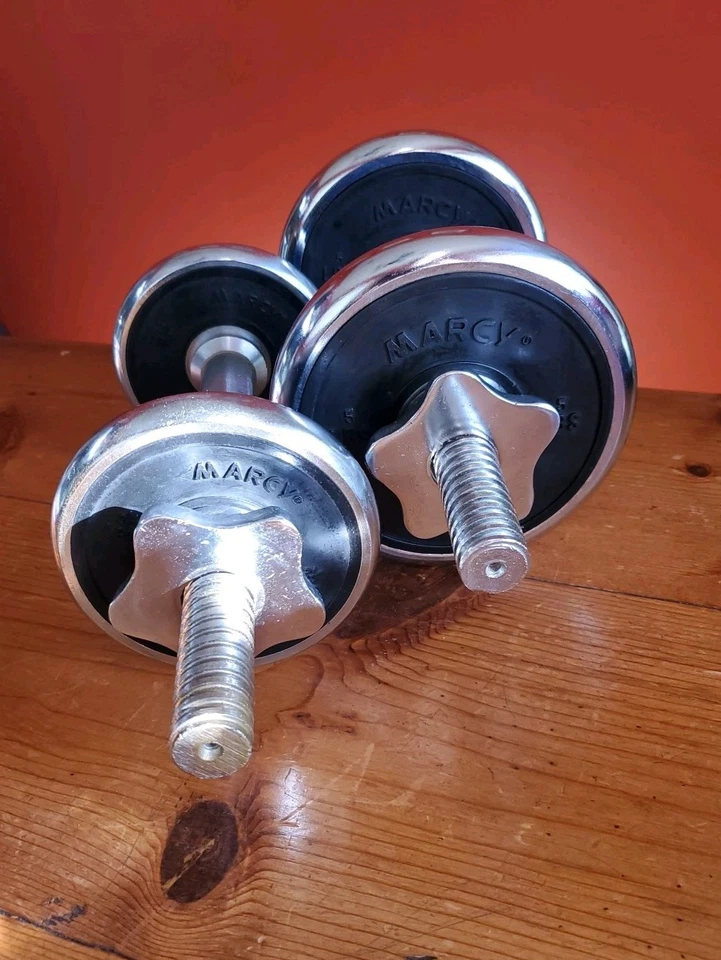 2 Vintage Marcy Chrome Barbells/Dumbbells  10Lb And 5Lb Weight Lifting Workout - Image 2 of 4