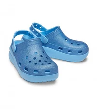 New Crocs Classic Blue Cutie Crush Glitter Clog Children Size C12