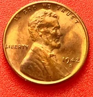 1942-S Lincoln Wheat Cent Penny GEM RED BU From an Original Bank Roll