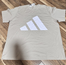 Adidas Men's Big Logo T-Shirt 2XL Casual Cotton Tee NWT Wonder Alumina/White