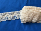 Lace Trim Ivory Beige 6 Yards x 2" Floral Top Pocket Scallop Edge — photo 1