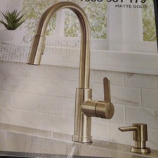 Glacier Bay Paulina Single-Handle Pull-Down Sprayer Kitchen Faucet - Gold