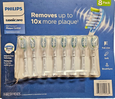 Philips Sonicare C3 Premium Plaque Control Sonic Toothbrush Heads, 8 Pack