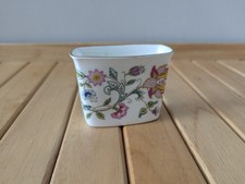 Minton Hadden Hall Bone China Vintage Matchstick Holder With Floral Pattern