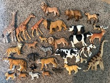 SCHLEICH MEGA LOT Safari Wild Zoo Farm Animals Dinosaur 30 PCS RARE LOOK