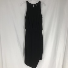 Banana Republic XS Black Sleeveless Sheath Dress Asym Hem Workwear Careers
