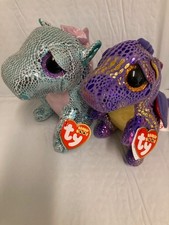 Ty Beanie Boos💜Holly & Spectra Dragons Set Of (2) 6" Claires Exc New MWMT's