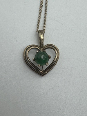 Vintage Ladies Anson Sterling Silver 925 Gold Tone Heart Necklace