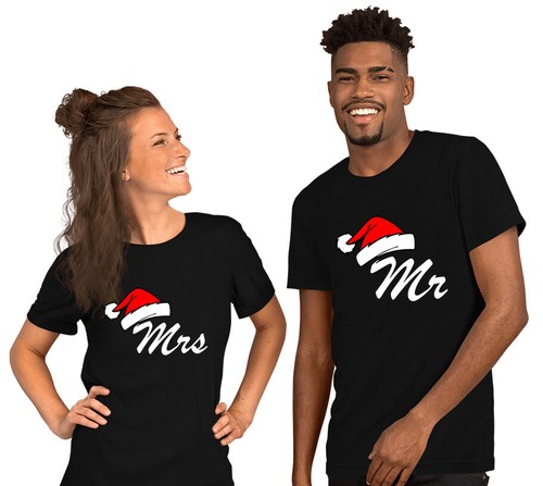 CHRISTMAS COUPLE T-SHIRT MR CLAUS MRS 