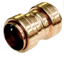 NEW! MUELLER B&K PUSH FIT 3/4" x 3/4" COUPLING, COPPER FITTING, 650-004LW