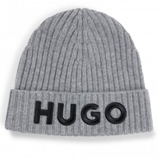 Hugo Boss Unisex Grey Beanie | New with Tags | 100% Premium Wool | Winter Hat