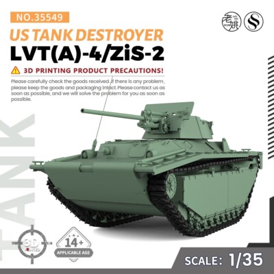 35549 1/35 Military Model Kit US LVT(A)-4/ZiS-2 Tank Destroyer 3DPRINT ...