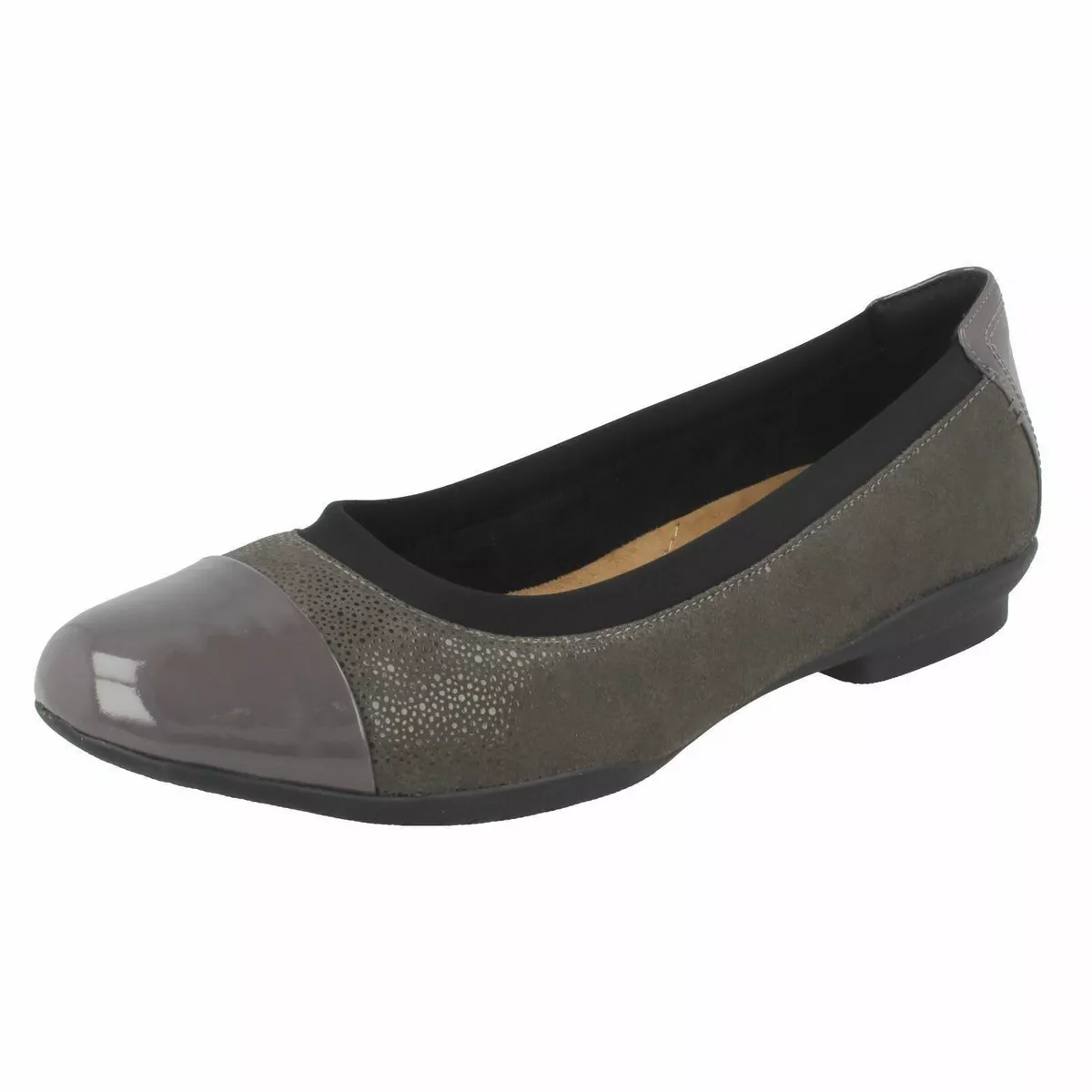 Ladies Clarks Neenah Garden Leather Smart Slip On Shoes Wide E