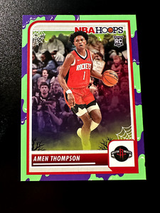 2023-24 NBA Hoops Haunted Slime Rookie Amen Thompson #86. SP Rockets