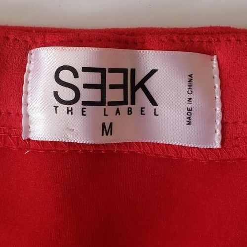 Crop top donna LF SEARCH rosso bralette ecopelle scamosciata taglia M - Foto 5 di 6