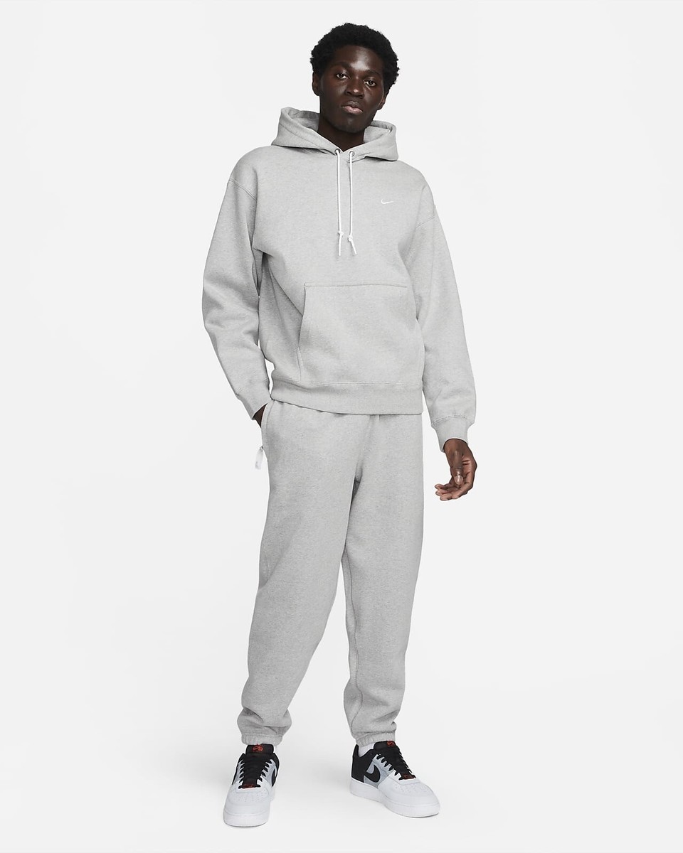 Nike Solo Swoosh Fleece Hoodie Heavyweight DX1355-063 Grey