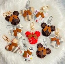 Minnie Leather Keychain - Car Keychain - Bag Keychain - Key Ring Gifts for her