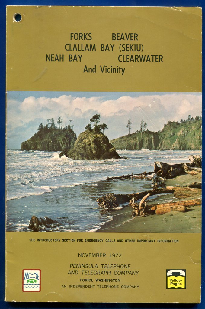 1972 Nov Forks Beaver Neah Bay Washington wa Telephone Directory