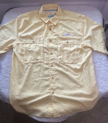 Magellan Men's Yellow Short Sleeve Fish Gear Mag Wick Shirt Size Medium