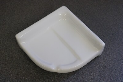 ACP Ceramic Glossy Kohler White 6.5'' Reversible Corner Shower Soap Dish Shelf