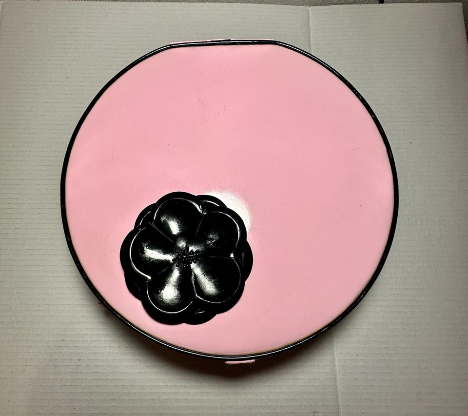 Maleta de viaje de vinilo rosa con asa de viaje de 11" bolso floral retro pintoresco Foto 2 de 4