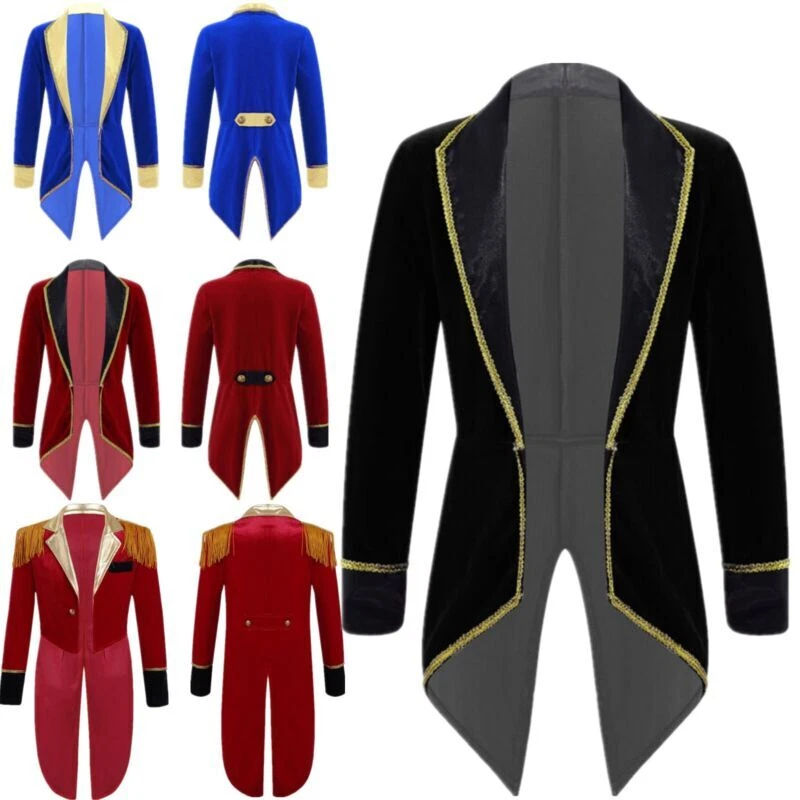 Abrigo Blusa Abrigo Esmoquin Halloween Chaqueta Vintage Circo Ringmaster para Niños Foto 4 de 4
