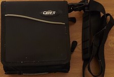 Case It Black Zippered 48 CD/DVD Holder Embroidered Logo EUC VTG