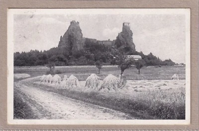 Ansichtskarte Troskovice/Troskowitz - Blick zur Burg Trosky - 1948 -schwarz/weiß - Bild 1 von 2